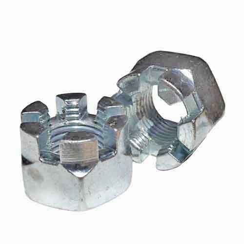 CN114 1-1/4"-7 Castle Nut, Coarse, Carbon Steel, Zinc